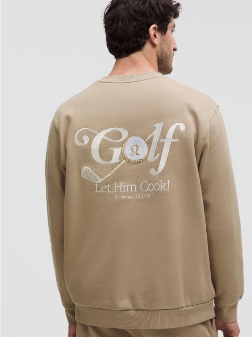 Lululemon Golf Let Him Cook Crewneck Sweatshirt Oversized Beige